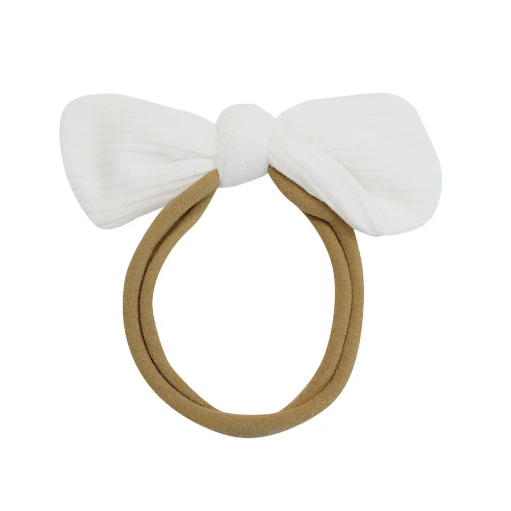Kyte Baby Ribbed Nylon Bow in Cloud