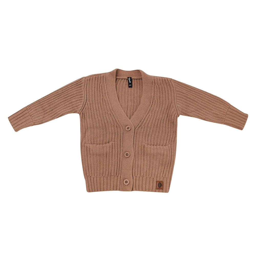 Kyte Baby Chunky Knit Oversized Cardigan in Latte