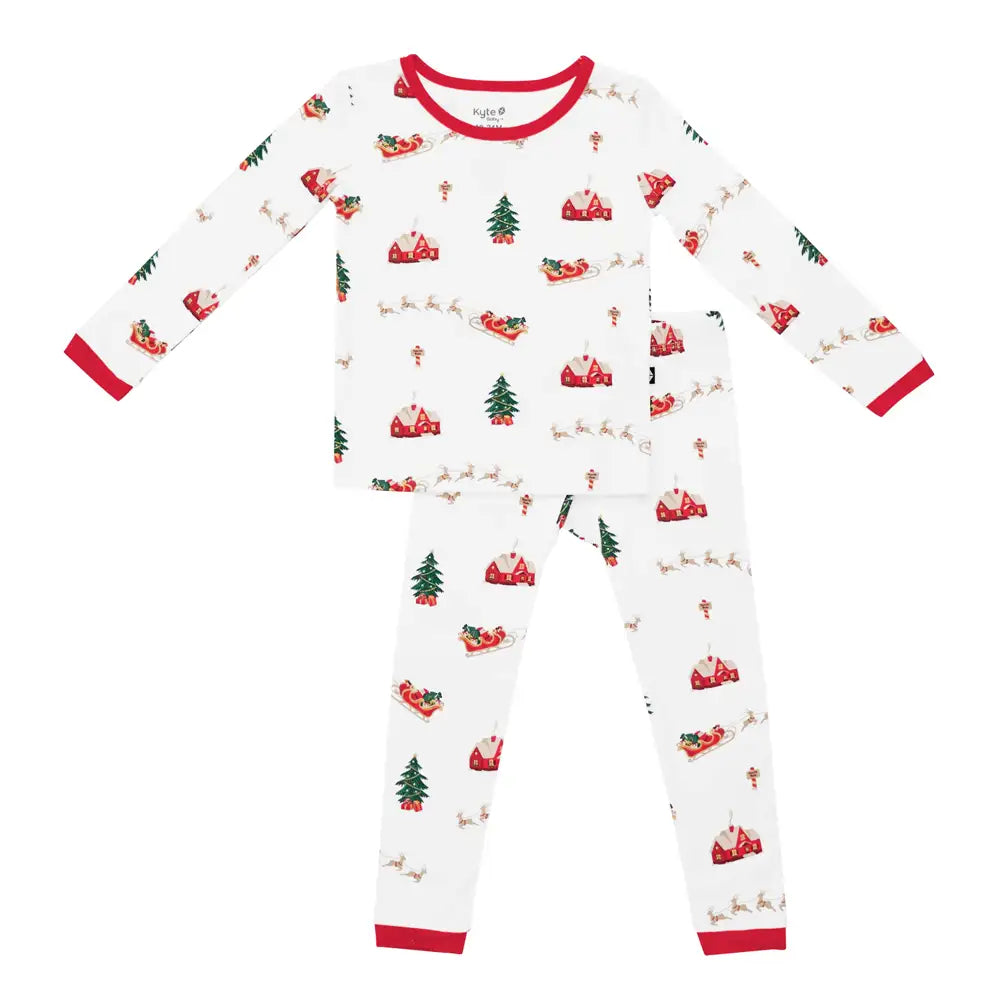 Kyte Baby Long Sleeve Pajamas in Santa Sleigh