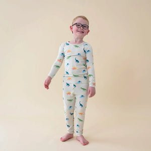 Kyte Baby Long Sleeve Pajamas in Ecru Roar