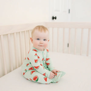 Kyte Baby Printed Snap Footie in Watermelon