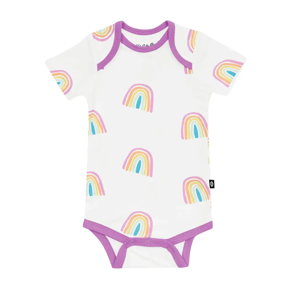 Kyte Baby Short Sleeve Bodysuit in Poi Rainbow