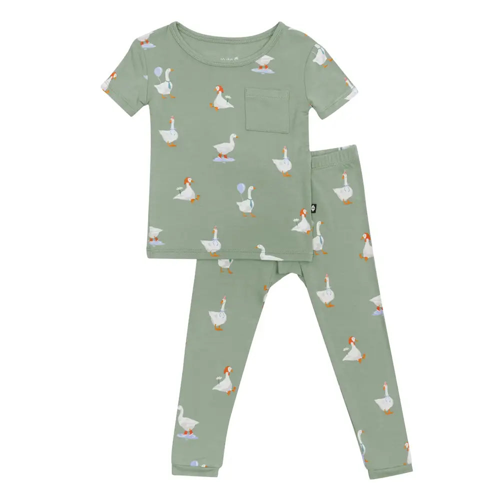 Kyte Baby Short Sleeve with Pants Pajamas in Silly Goose