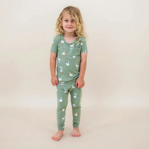 Kyte Baby Short Sleeve with Pants Pajamas in Silly Goose