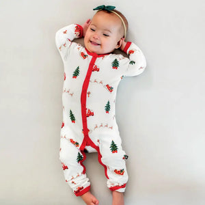 Kyte Baby Snap Romper in Santa Sleigh