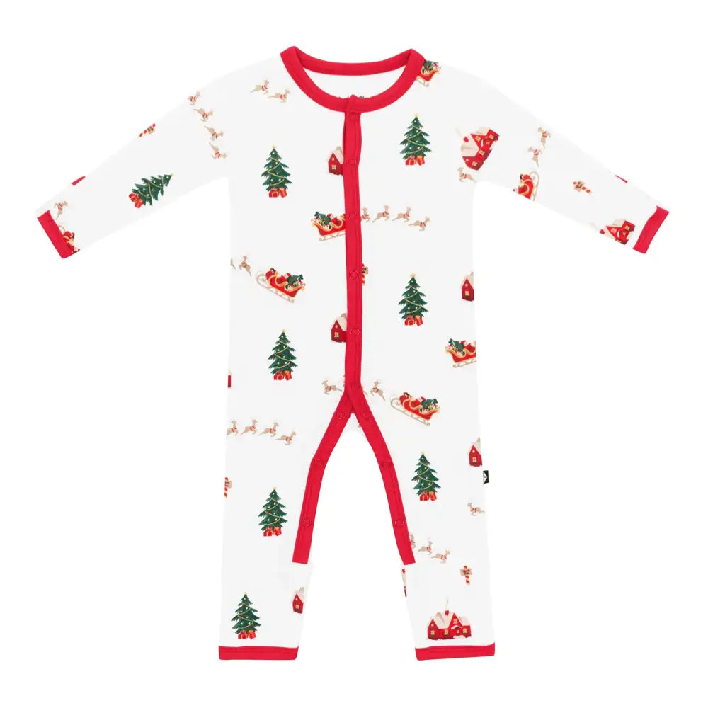 Kyte Baby Snap Romper in Santa Sleigh