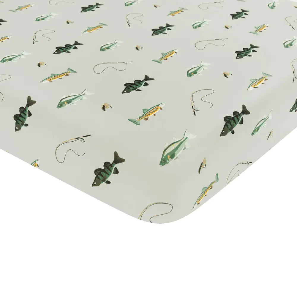 Kyte Baby Printed Twin Sheet in Fishing
