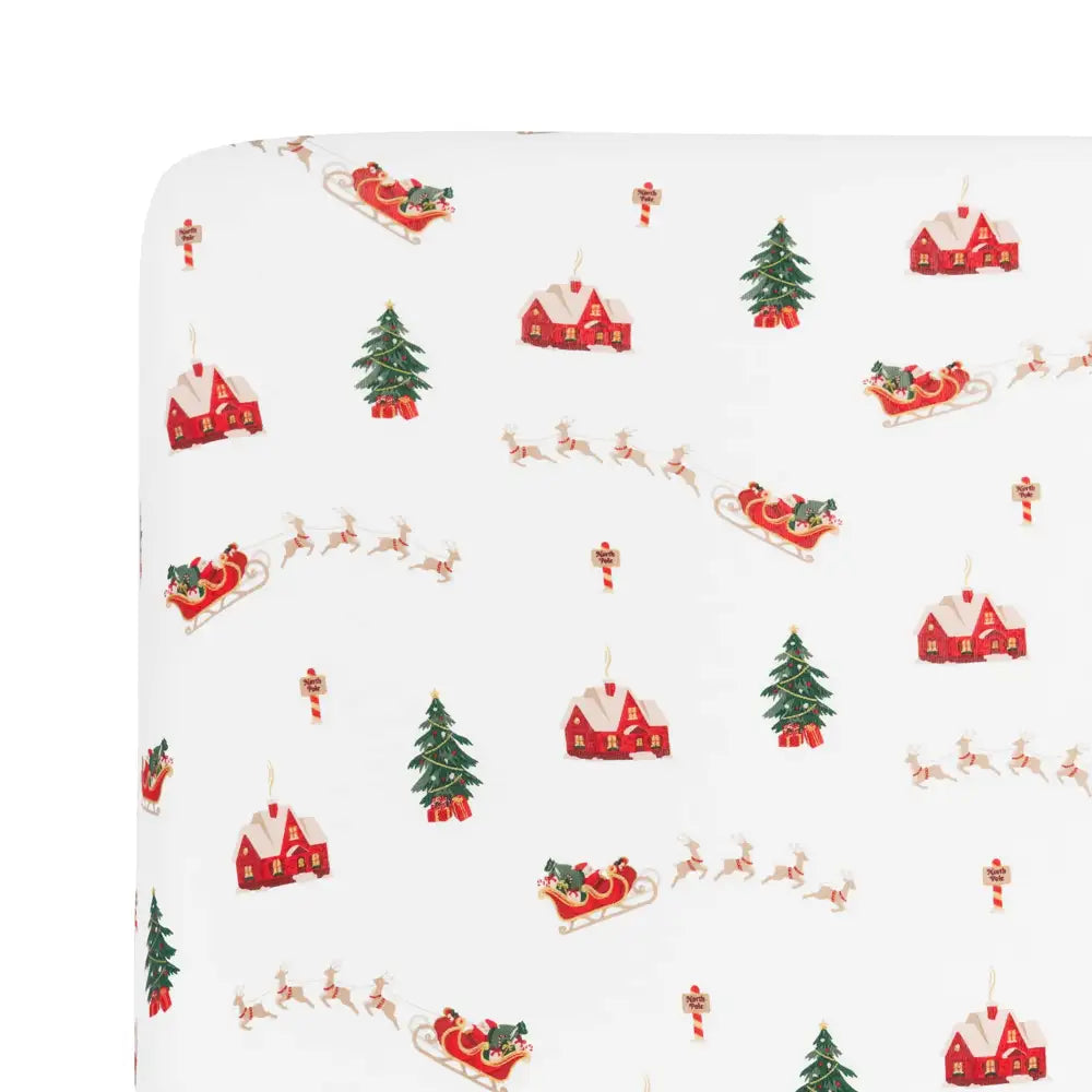 Kyte Baby Twin Sheet in Santa Sleigh