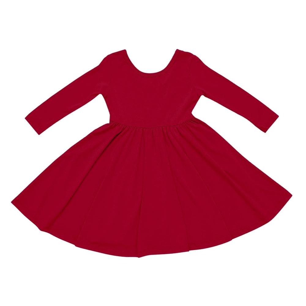 Kyte Baby Long Sleeve Twirl Dress in Cardinal
