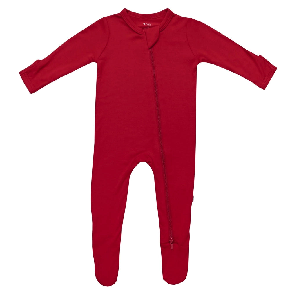 Kyte Baby Zippered Footie in Cardinal