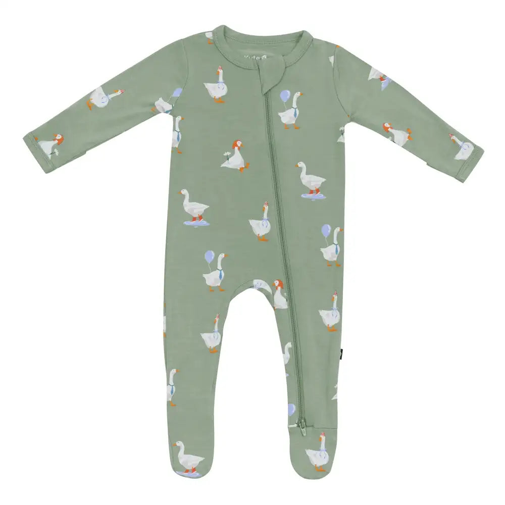 Kyte Baby Zippered Footie in Silly Goose