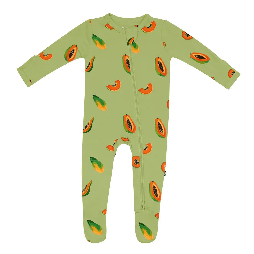 Kyte Baby Zippered Footie in Papaya