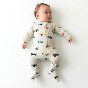 Kyte Baby Zippered Footie in Vintage Truck