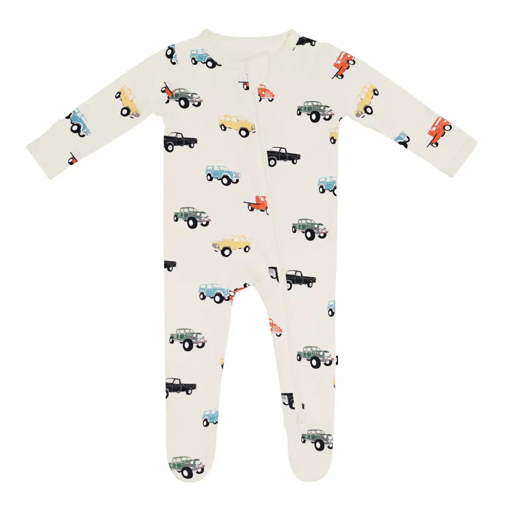 Kyte Baby Zippered Footie in Vintage Truck
