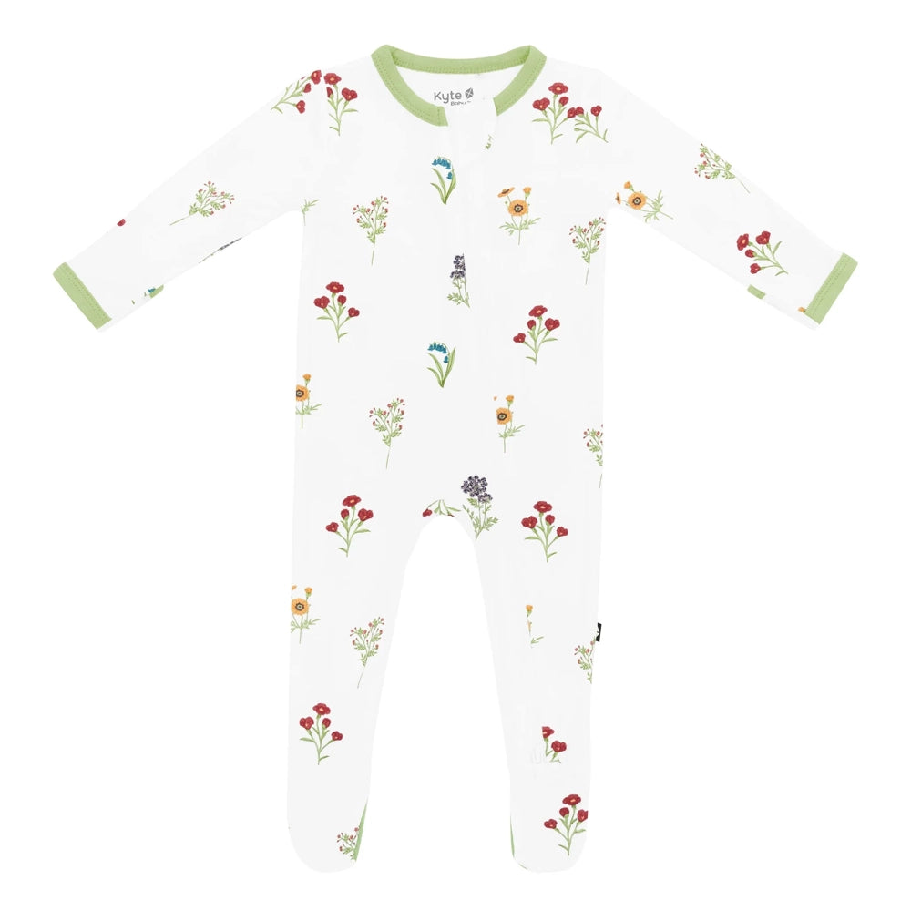 Kyte Baby Zippered Footie in Wildflower