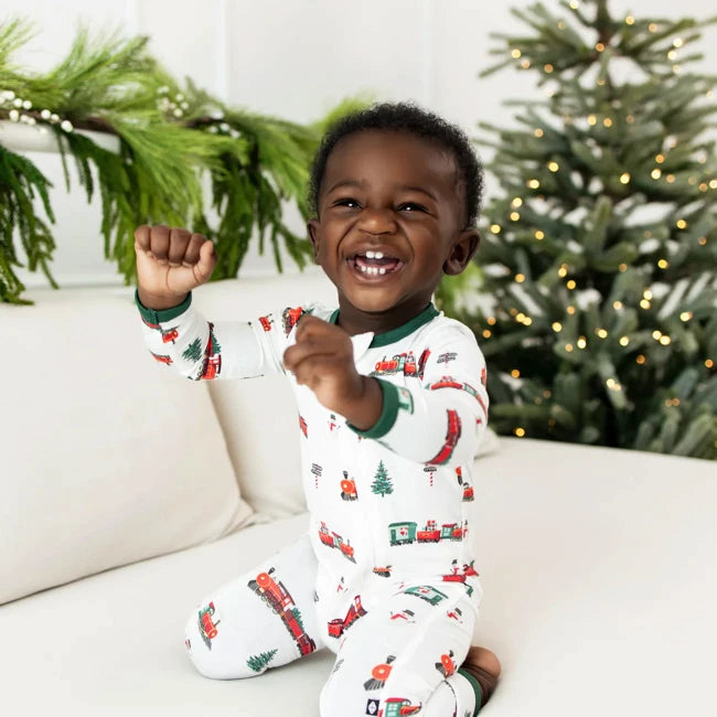 Kyte Baby Zippered Romper - Holiday Train Kyte Baby Zippered Romper - Holiday Train