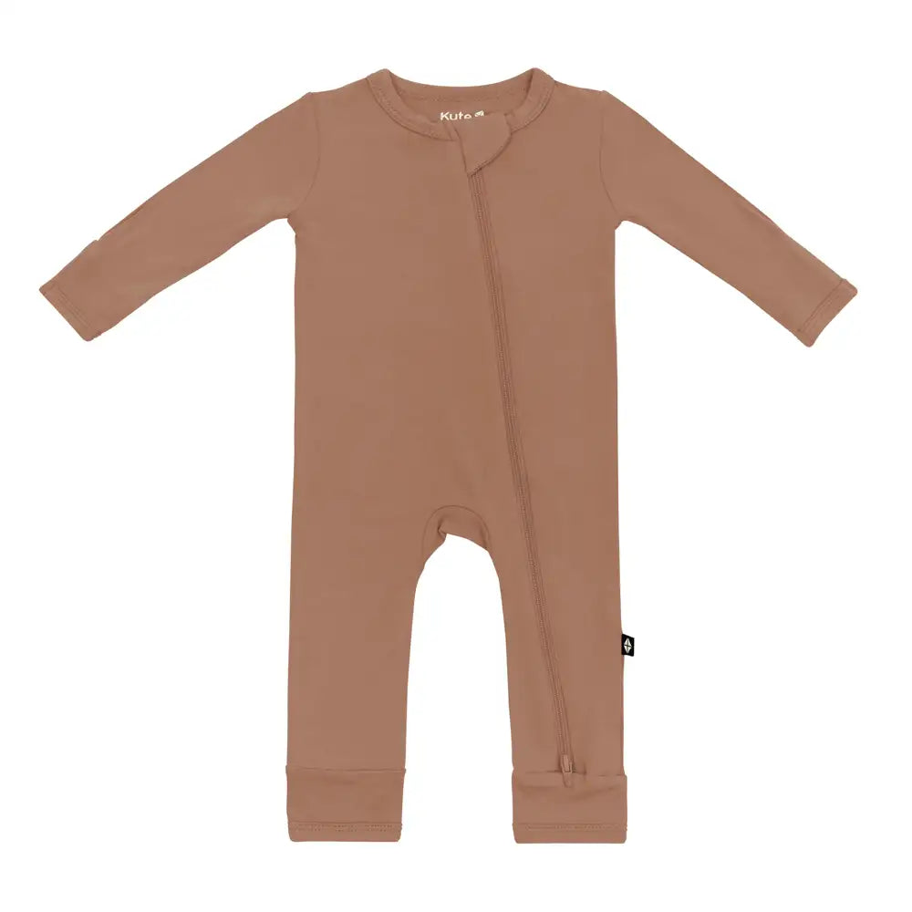 Kyte Baby Zippered Romper in Latte