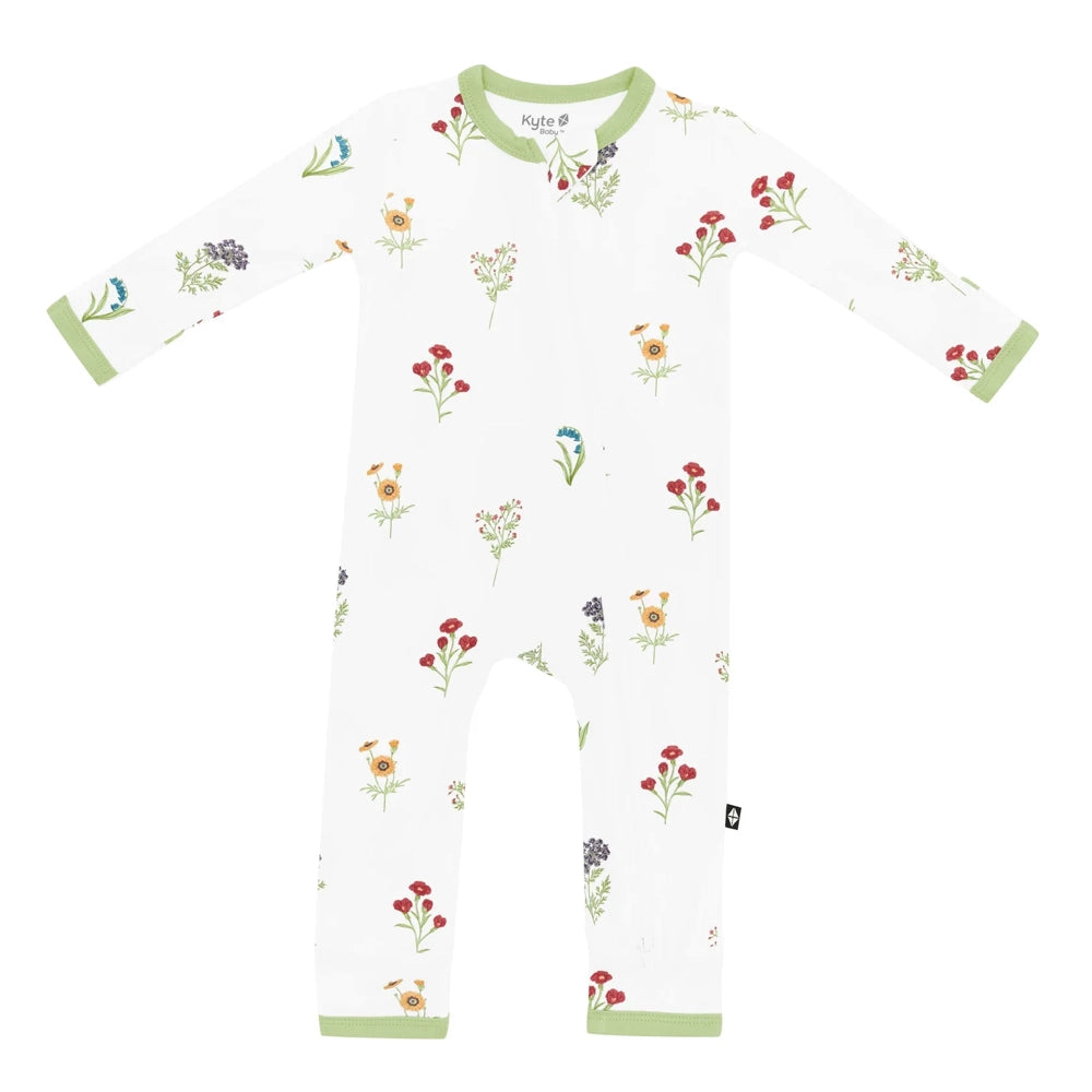 Kyte Baby Zippered Romper in Wildflower