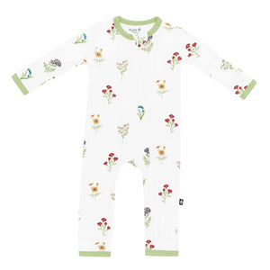 Kyte Baby Zippered Romper in Wildflower