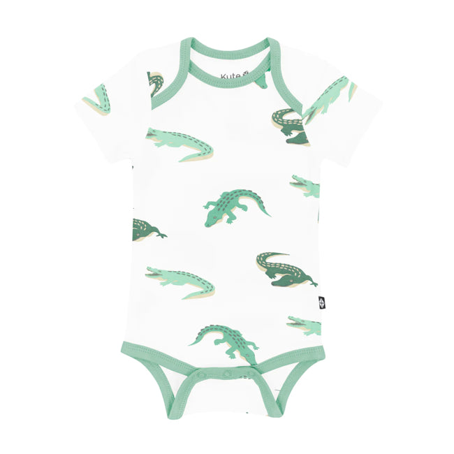 Kyte Baby Short Sleeve Printed Bodysuit in Crocodile