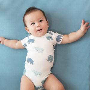 Kyte Baby Short Sleeve Printed Bodysuit in Rhino