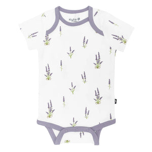 Kyte Baby Short Sleeve Printed Bodysuit in Lavender