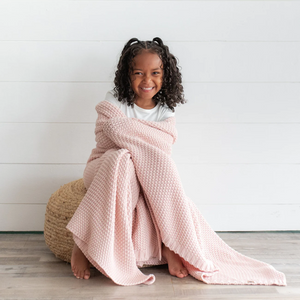 Kyte Baby Chunky Knit Toddler Blanket in Blush