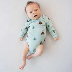Kyte Baby Printed Long Sleeve Bodysuit in Trail