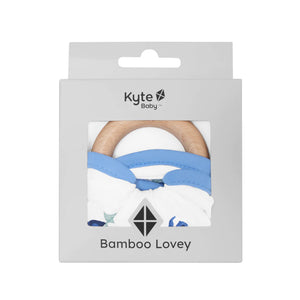 Kyte Baby Lovey with Removable Wooden Teething Ring in Blueberry