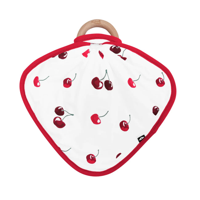 Kyte Baby Lovey with Removable Wooden Teething Ring in Cherry