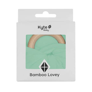 Kyte Baby Lovey with Removable Wooden Teething Ring in Wasabi