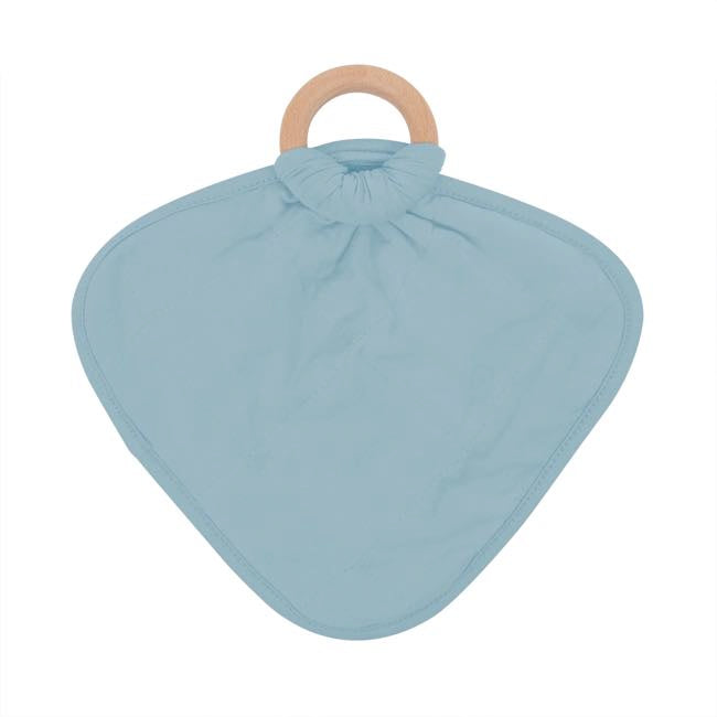 Kyte Baby Lovey with Removable Wooden Teething Ring in Dusty Blue