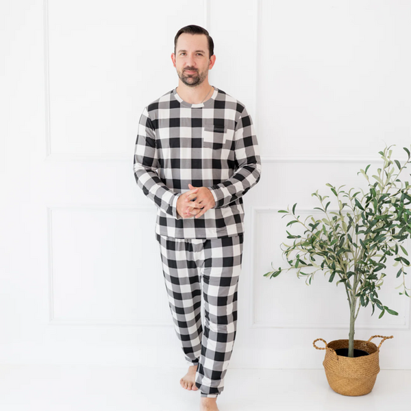 kyte men's jogger set in midnight plaid Baby Charlotte Canada