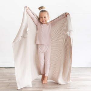 Kyte Baby Chunky Knit Toddler Blanket in Oat