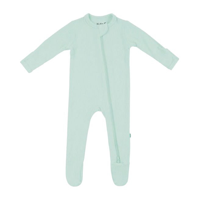 Kyte Baby Ribbed Zippered Footie in Sage