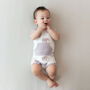 Kyte Baby Printed Shortall in Elephant
