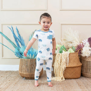Kyte Baby Short Sleeve with Pants Pajamas in Rhino