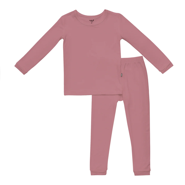 kyte baby long sleeve toddler pajama set - dusty rose