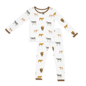 Kyte Baby Long Sleeve Printed Toddler Pajama Set in Moo