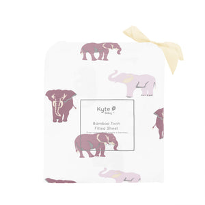 Kyte Baby Printed Twin Sheet in Elephant