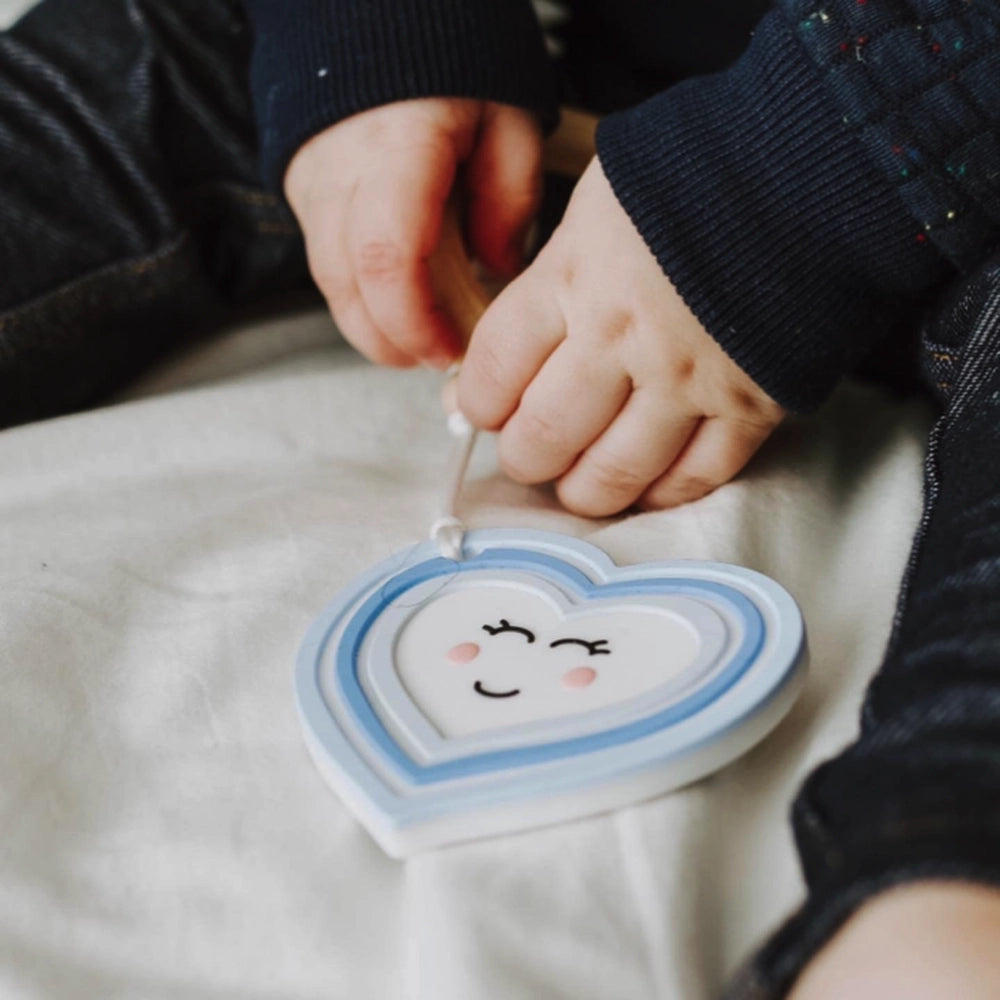 Little Cheeks Silicone Teether - Blue Heart