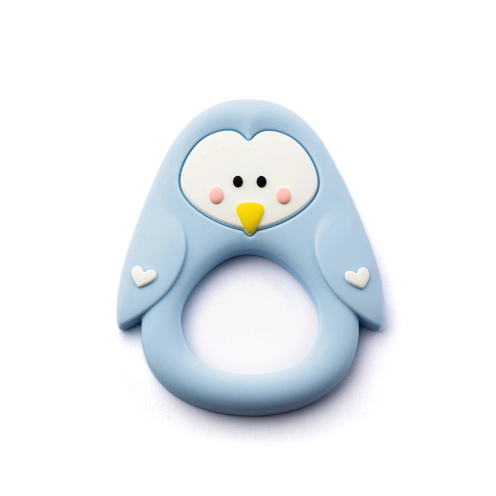 Little Cheeks Silicone Teether - Blue Penguin