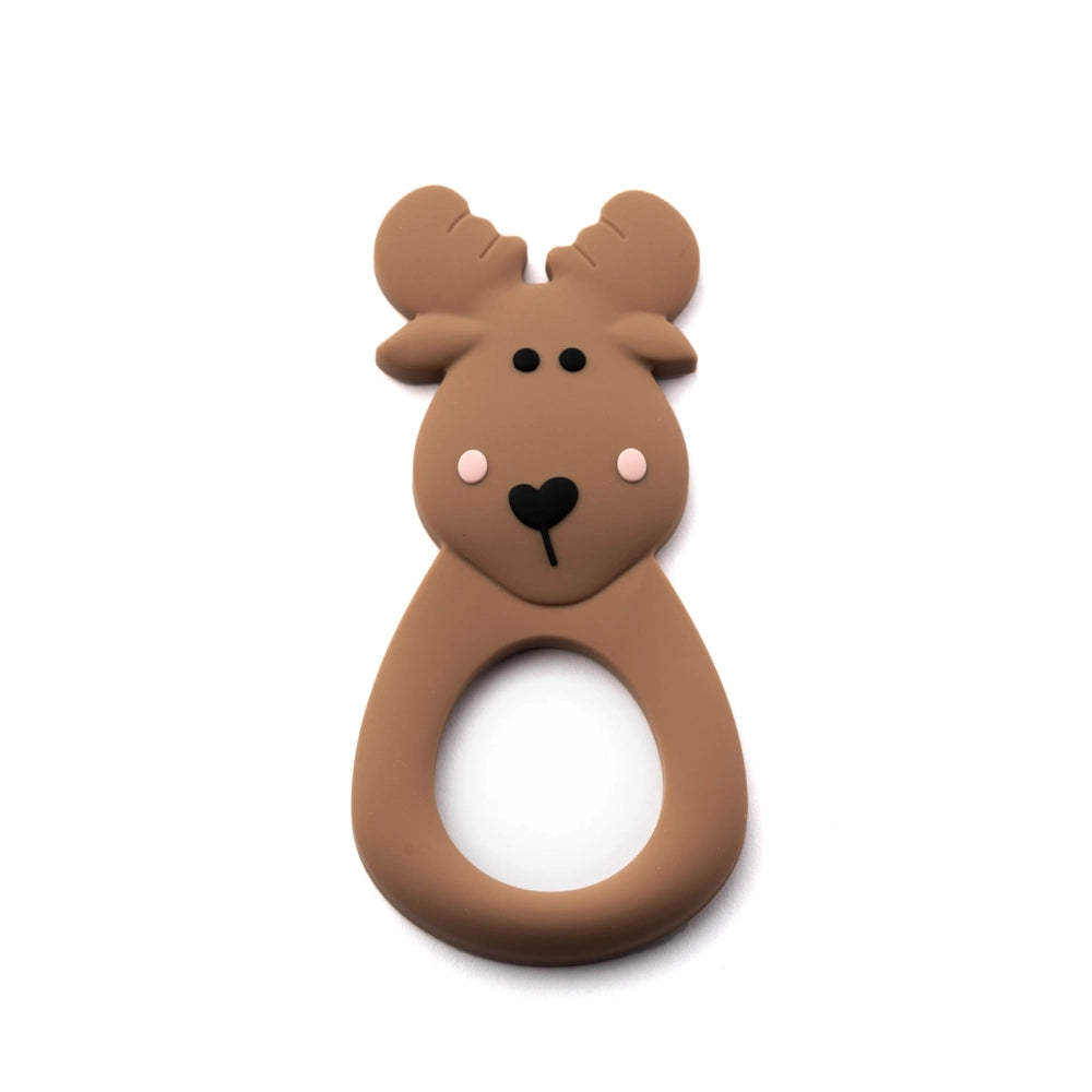 Little Cheeks Silicone Teether - Brown Moose