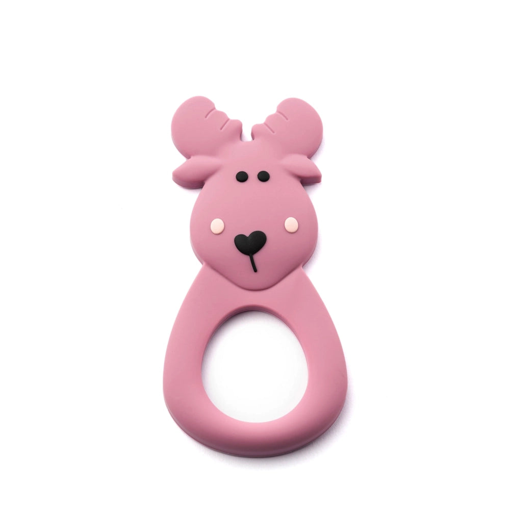 Little Cheeks Silicone Teether - Mauve Moose