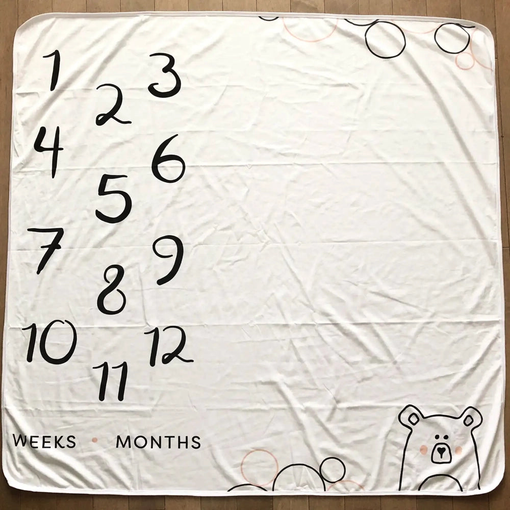 Little Cheeks Milestone Blanket - Bear
