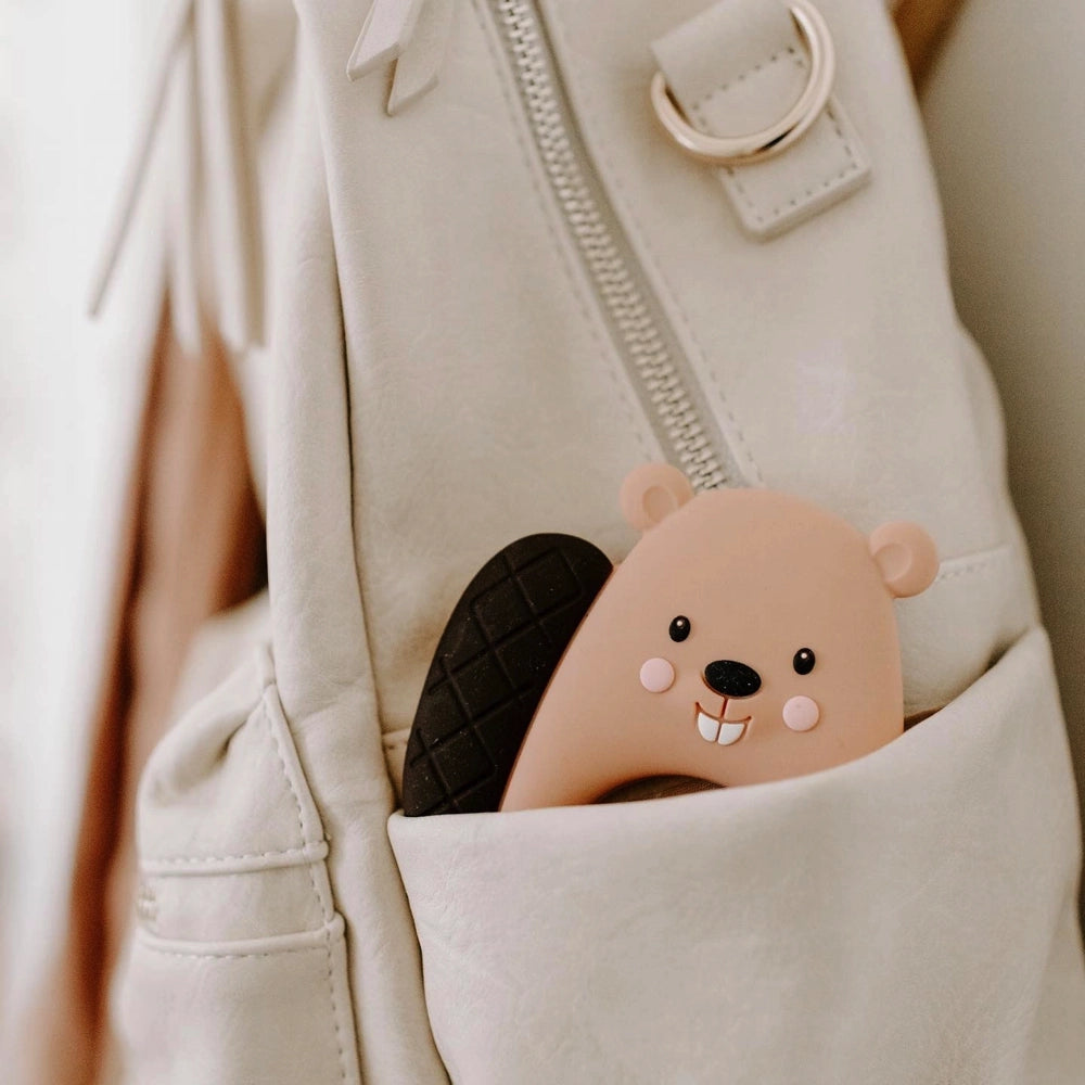 Little Cheeks Silicone Teether - Peach Beaver