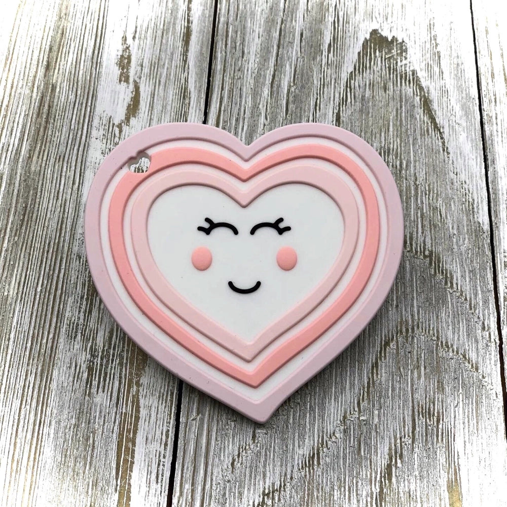 Little Cheeks Silicone Teether - Pink Heart