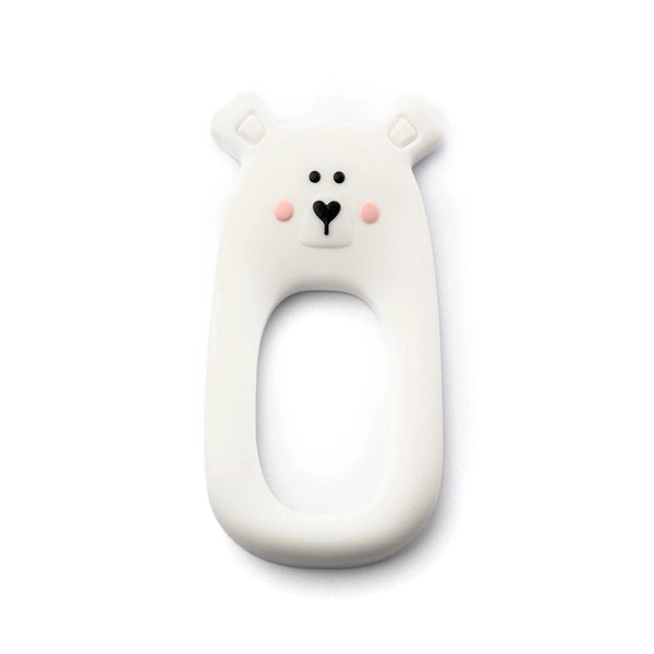 Little Cheeks Little Cheeks Silicone Teether - White Bear - Baby Charlotte Canada