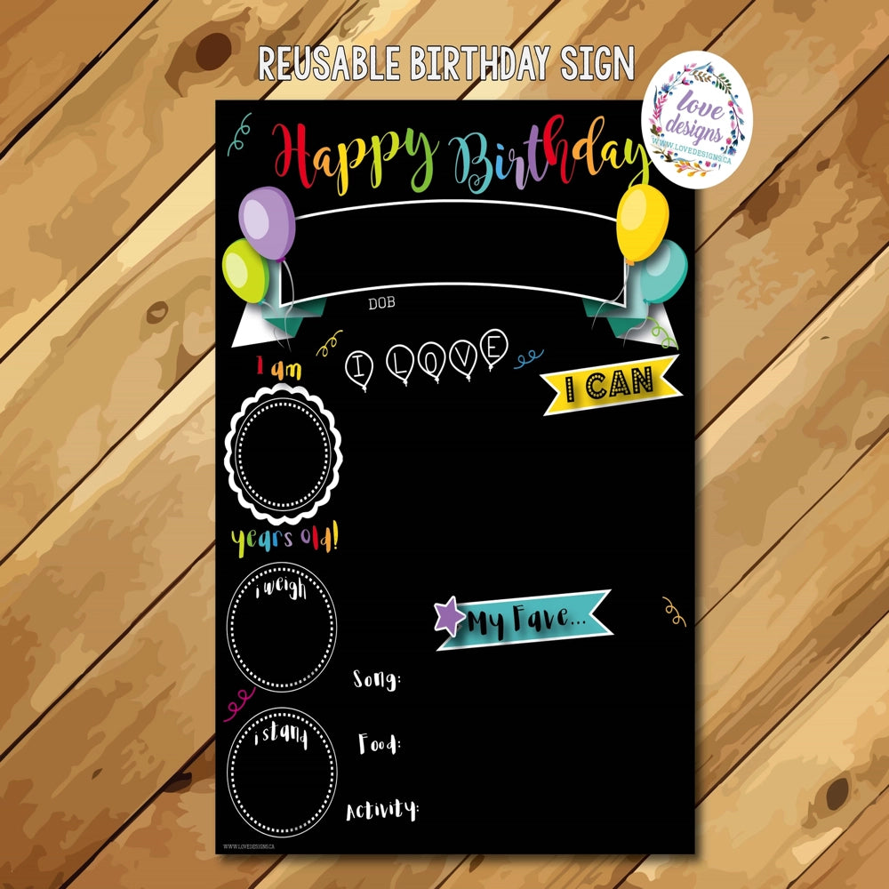 Love Designs Reusable Milestone Birthday Sign
