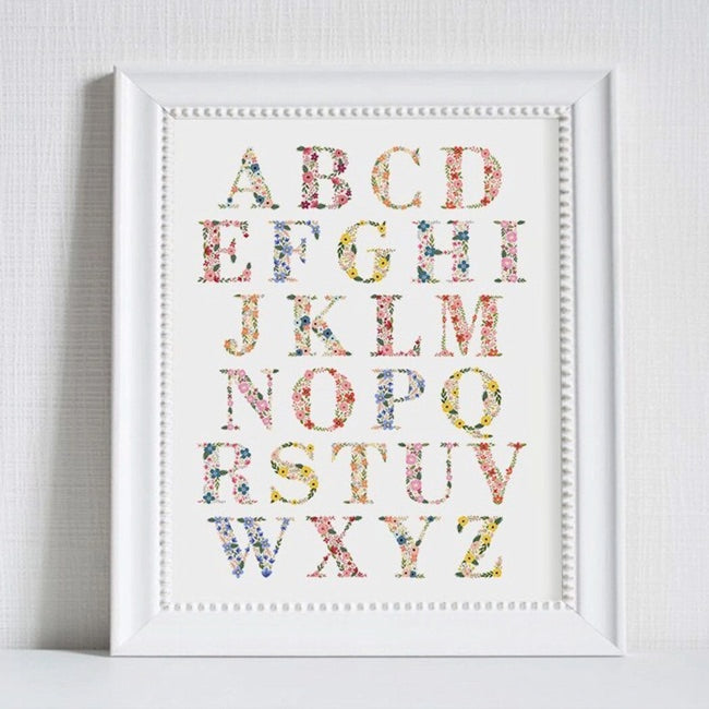 Love Light Paper Art Print - Bloom Alphabet Chart